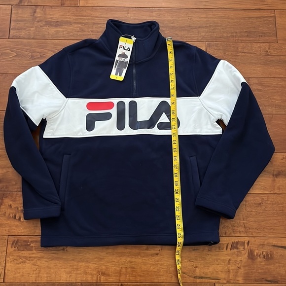 NWT FILA Fleece 1/4 Zip Pullover navy color size small - Picture 6 of 11